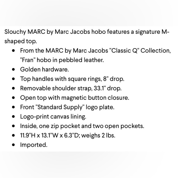 Marc Jacobs black Q Fran hobo shoulder bag - Picture 14 of 16